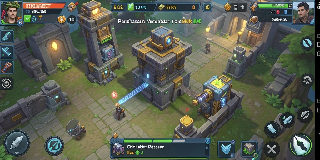 Tangkapan layar gameplay BIOLABET yang menampilkan menara dan musuh dalam aksi.