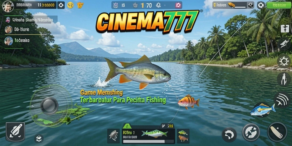 Screenshot gameplay CINEMA777 menampilkan aktivitas memancing yang seru dan menarik.