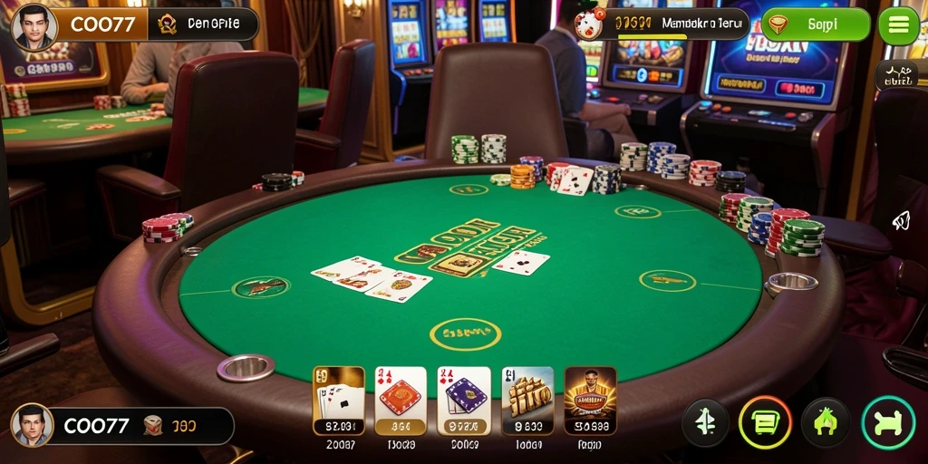 Tampilan gameplay Poker yang seru dan menarik di COO77.