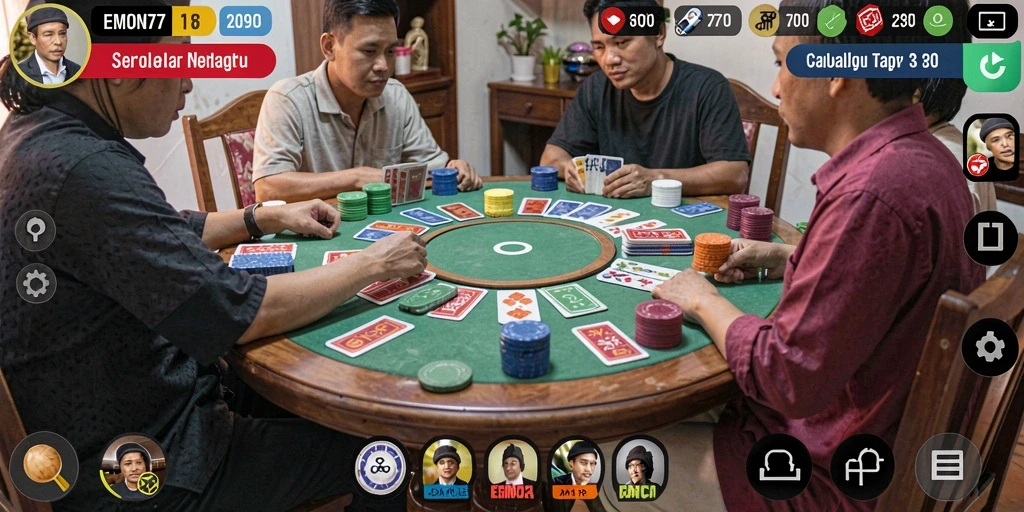 Gameplay menarik di EMON77 dengan suasana Gaple yang kental.