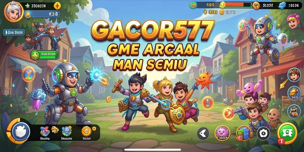 Tangkapan layar utama GACOR577 menampilkan aksi seru gameplay Arcade.
