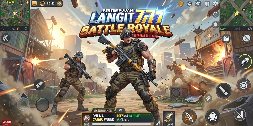 Tangkapan layar LANGIT777 menunjukkan aksi seru dalam pertempuran Battle Royale.
