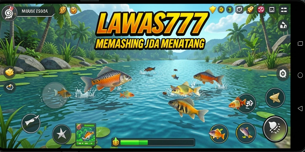 Tampilan gameplay LAWAS777 dengan grafis menawan dan aksi memancing seru.