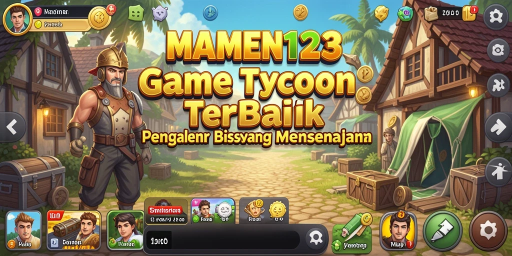 Tampilan gameplay menarik dari MAMEN123 yang menampilkan manajemen bisnis.