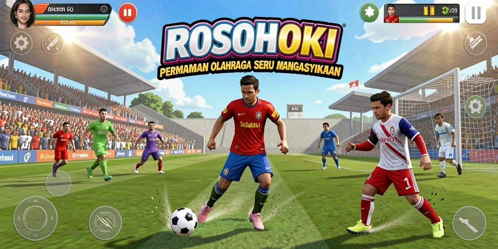Screenshot gameplay yang menunjukkan aksi seru dalam olahraga.
