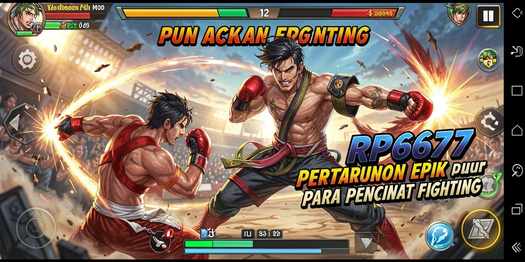 Screenshot utama RP6677 menunjukkan aksi pertarungan mendebarkan.