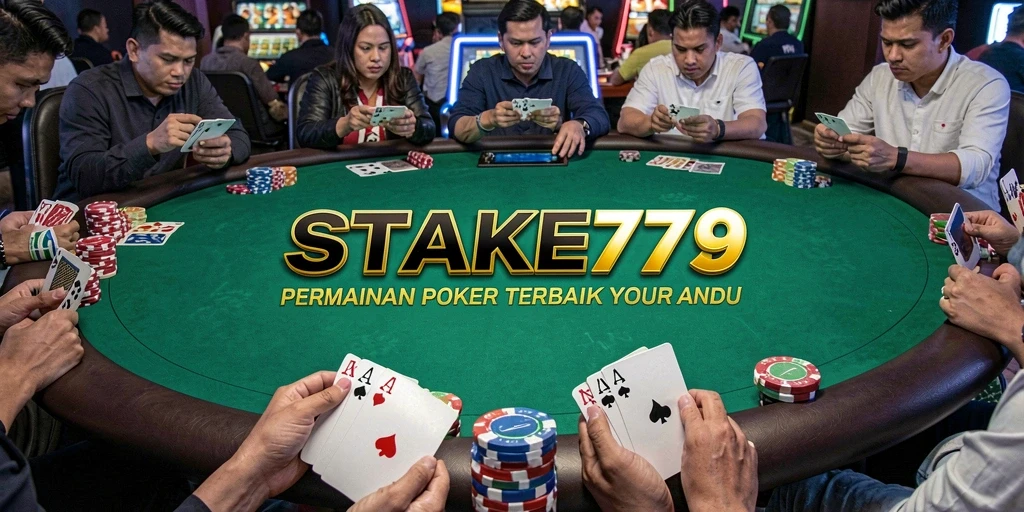 Screenshot gameplay Poker di STAKE779 menampilkan aksi mendebarkan pemain.